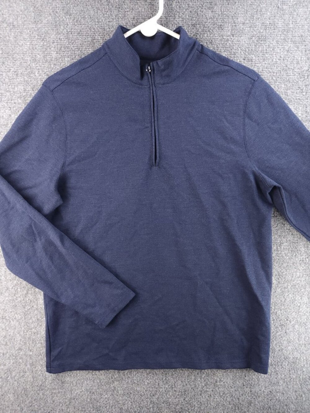 Mizzen+main Small Rayon Nylon Spandex Blue Long Sleeve 1/4 Zip Pullover Men